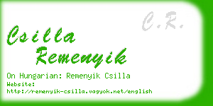 csilla remenyik business card